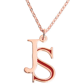 Double Initial with Enamel Necklace