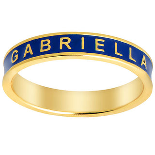 14K Gold Plated Enamel Name Band Ring