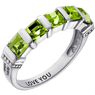 Sterling Silver 5 Stone August Birthstone Ring