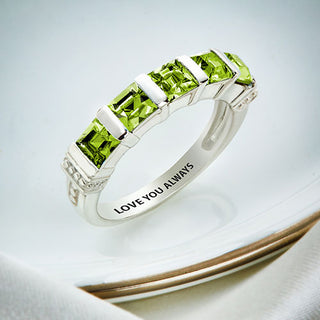 Sterling Silver 5 Stone August Birthstone Ring