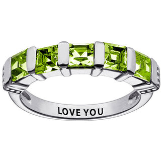 Sterling Silver 5 Stone August Birthstone Ring