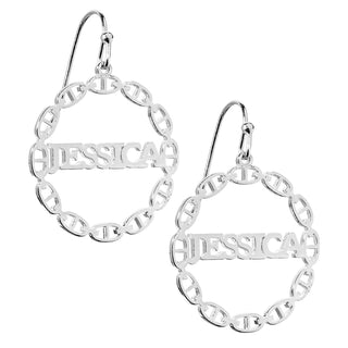 Frozen Mariner Chain Name Drop Earrings
