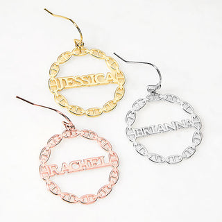 Frozen Mariner Chain Name Drop Earrings