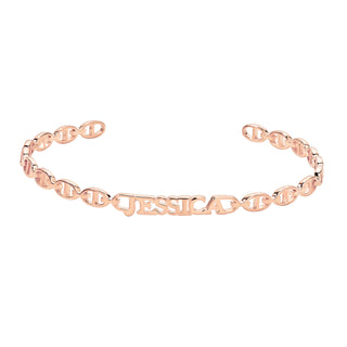 Frozen Mariner Chain Name Cuff Bracelet