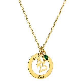 Graduation Cluster Charm Necklace with Birthstone