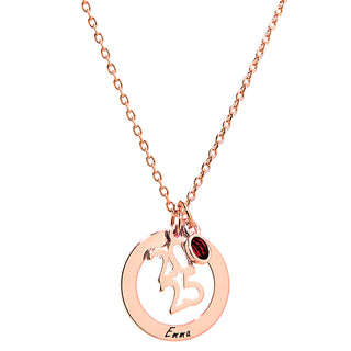 Graduation Cluster Charm Necklace with Birthstone