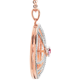 3-D Engraved Flower with Birthstone Spinner Necklace