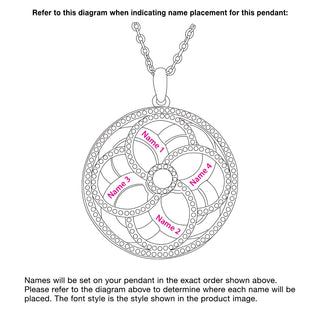 3-D Engraved Flower with Birthstone Spinner Necklace