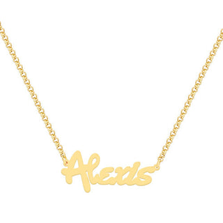 Sterling Silver Bold Script Name with Free Hoop Earrings