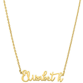 Sterling Silver Fancy Script Name Plaque with Free Hoop Earrings