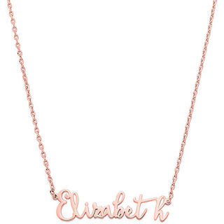 Sterling Silver Fancy Script Name Plaque with Free Hoop Earrings