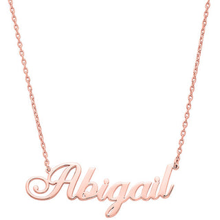 Sterling Silver Fancy Script Name Plaque with Free Fresh Water Pearl Earrings