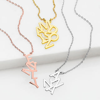 Vertical Puzzle Name Necklace