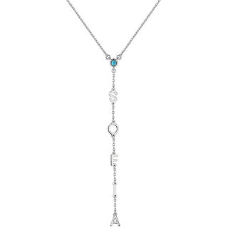 Vertical Name with Birthstone Y-Necklace