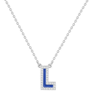 Uppercase Letter with Birth Month Enamel Necklace