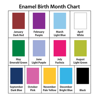 Uppercase Letter with Birth Month Enamel Necklace