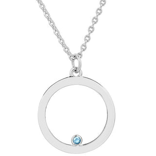 Enamel Open Circle with Birthstones Necklace - 1 to 5 stones