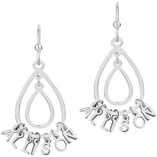 Double Teardrop Dainty Name Drop Earrings