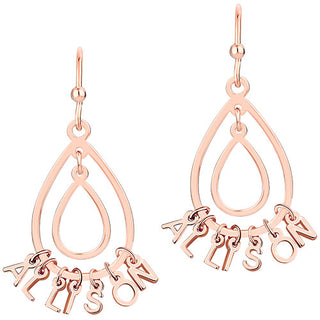 Double Teardrop Dainty Name Drop Earrings