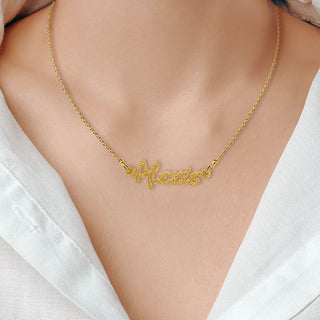 Bold Script Acrylic Name Plaque Necklace