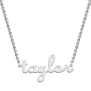 Sterling Silver Kid's Lowercase Script Name 16 Necklace