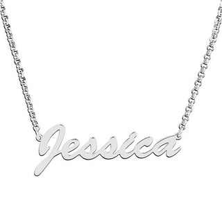 Sterling Silver Kid's Hollywood Script Name 16 Necklace