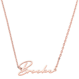 Sterling Silver Kid's Handwritten Script Name Plaque 16 Necklace