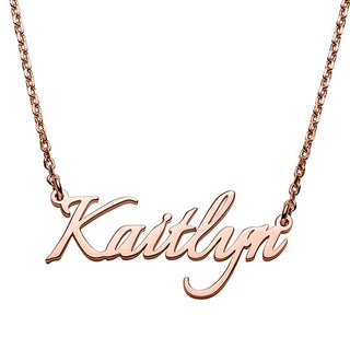 Sterling Silver Kid's Modern Script Name Plaque 16 Necklace