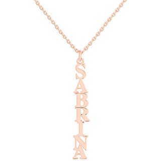 Sterling Silver Kid's Vertical Uppercase Name 16 Necklace