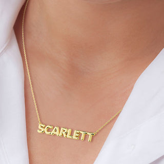 Balloon Letters Whimsical Name Necklace