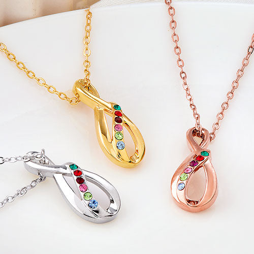 Family Birthstone Infinity Necklace – Limoges Jewelry