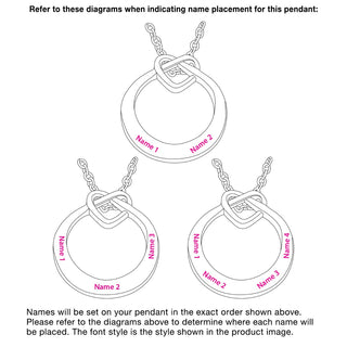 Engraved Love Knot Circle Necklace