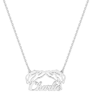 Sterling Silver Personalized Dog Breed Necklace