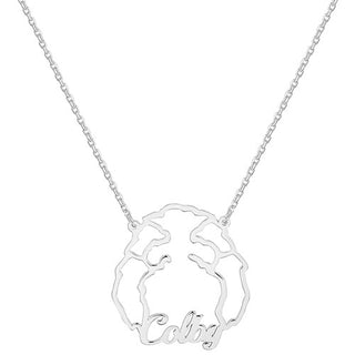 Sterling Silver Personalized Dog Breed Necklace
