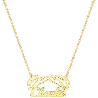 Gold over Sterling Personalized Dog Breed Necklace