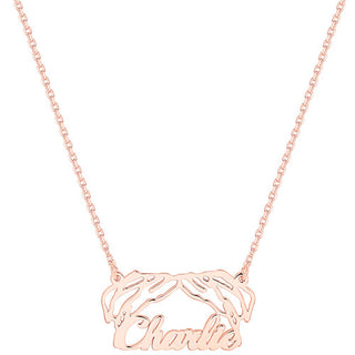 Rose Gold over Sterling Personalized Dog Breed Necklace