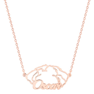 Rose Gold over Sterling Personalized Dog Breed Necklace