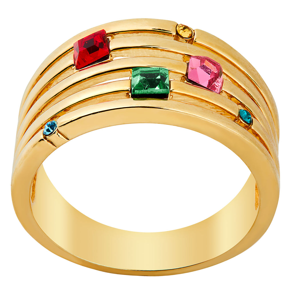Faux Stack Rings 14K Gold Plated Mulitshape Family Birthstone Faux Stack Ring – Limoges ...