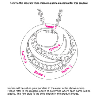 Entwined Engraved Circles with Diamond Accent Necklace