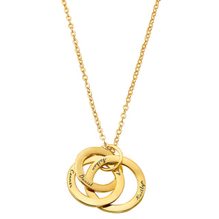 Personalized Rolling Trinity Rings Pendant Necklace