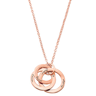 Personalized Rolling Trinity Rings Pendant Necklace