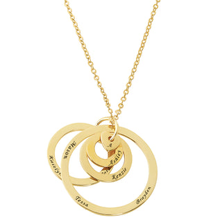 Engraved Concentric Circle Pendant with Heart Necklace