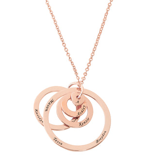 Engraved Concentric Circle Pendant with Heart Necklace