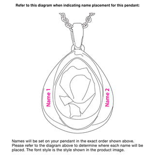 Engraved Dried Flower Teardrop Pendant Necklace