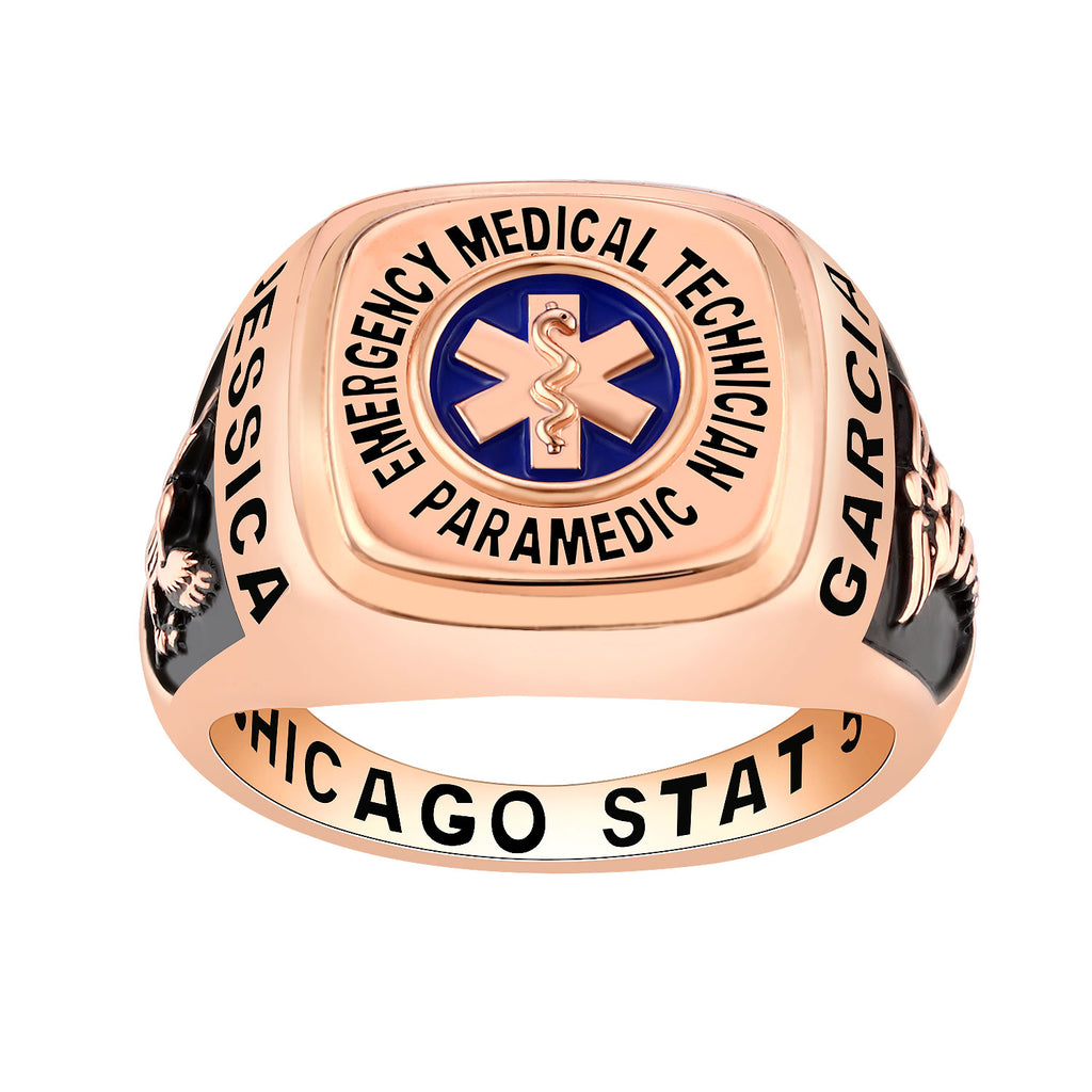 Women's Rose Gold over Sterling EMT First Responder Ring – Limoges Jewelry