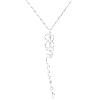 Sterling Silver Double Infinity Vertical Name Necklace