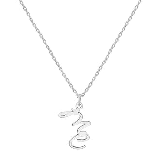 Sterling Silver Vertical Double Initial Pendant Necklace