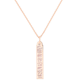 Personalized Silver Vertical Name Bar with Acrylic Pendant Necklace