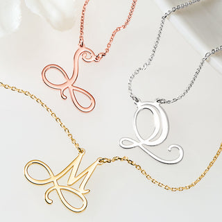 Sterling Silver Infinity Initial Pendant