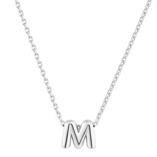 Sterling Silver Mini Uppercase Balloon Initial Necklace